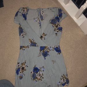 Romper with beautiful blue floral design
